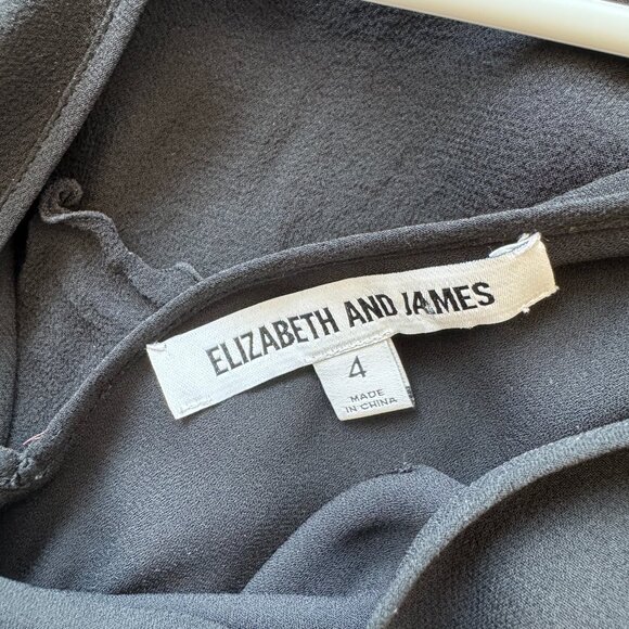 Elizabeth and James Black Silk Dress 4 - Picture 10 of 11